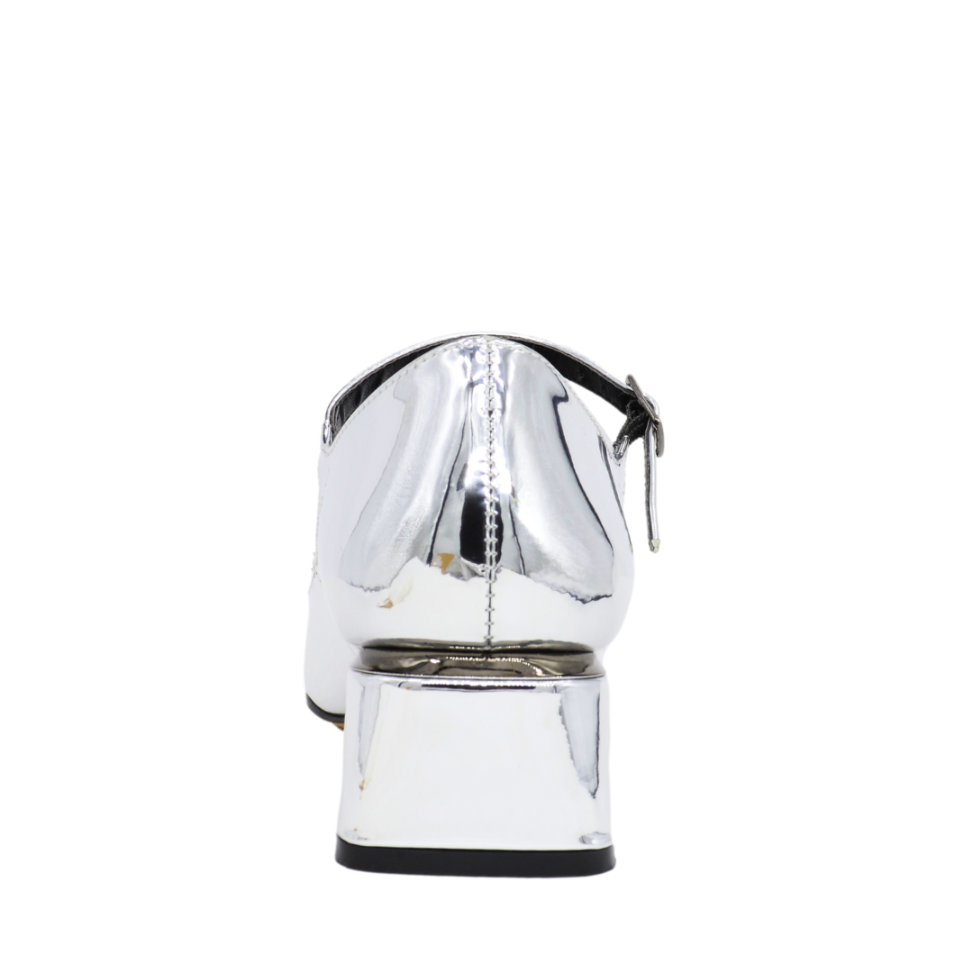 Zapatilla Stiletto Bajita Madrid Plata