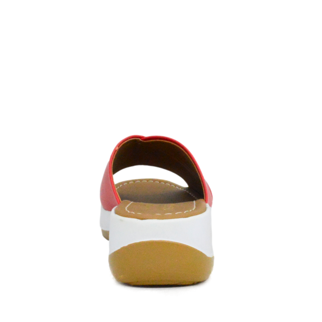 Sueco Plataforma Bajita Paro Rojo