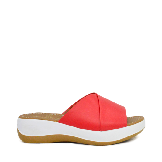 Sueco Plataforma Bajita Paro Rojo